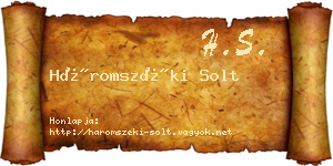 Háromszéki Solt névjegykártya